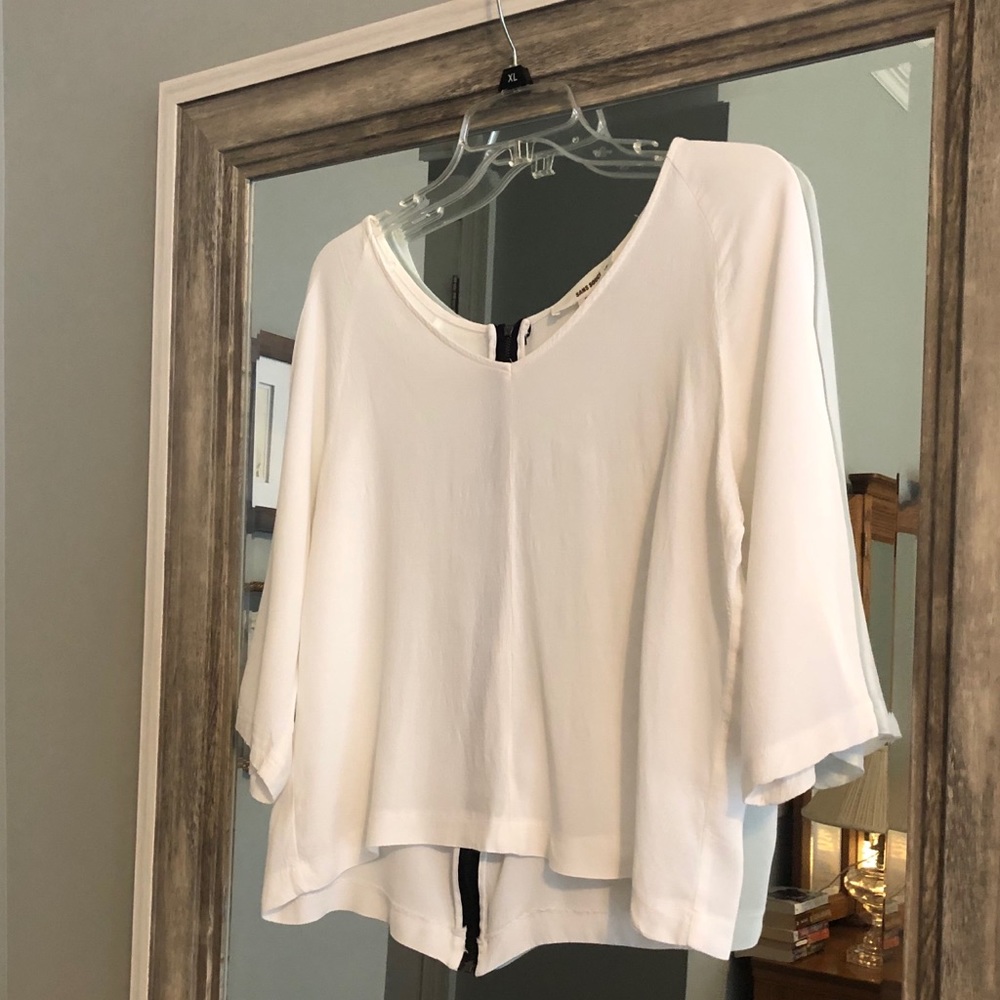 White Blouse with Zipper Back